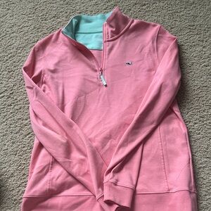 Vineyard Vines Pink and Mint Crew Neck Sweater